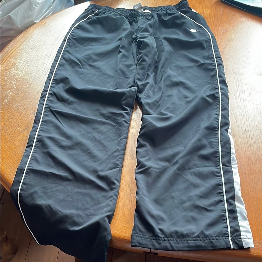 Nike Black Joggers with White Stripes